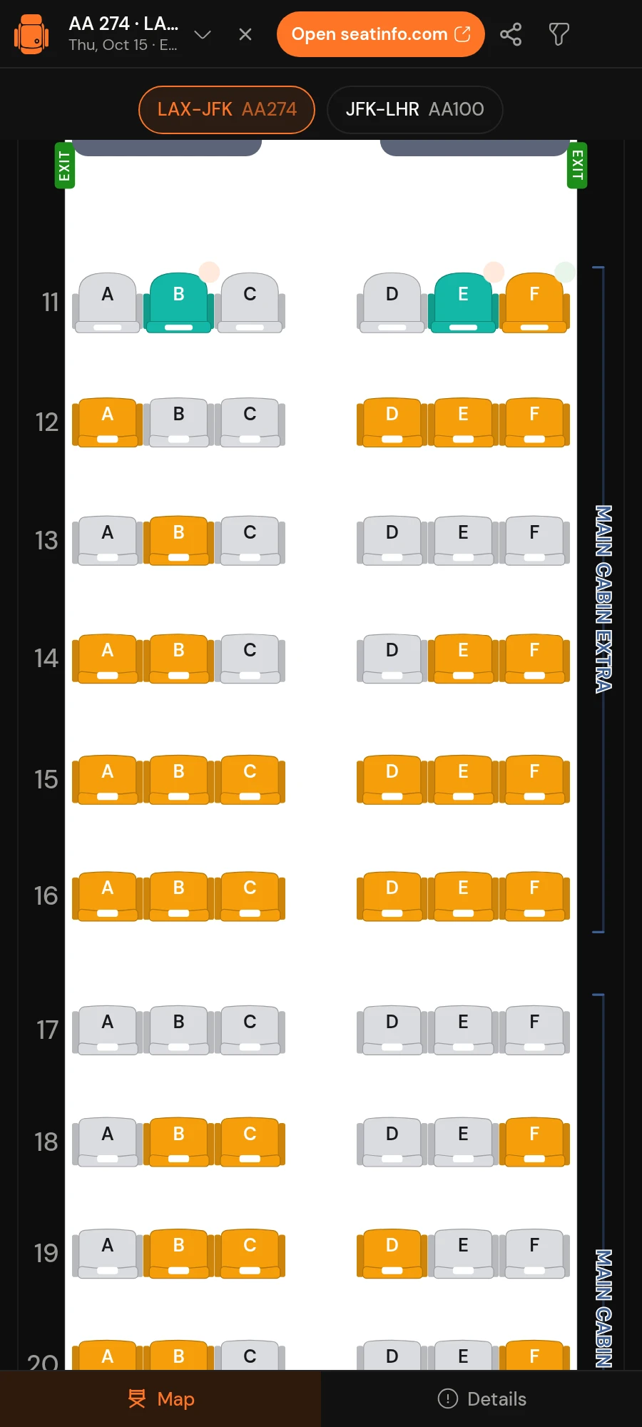 The whole itinerary, leg by leg