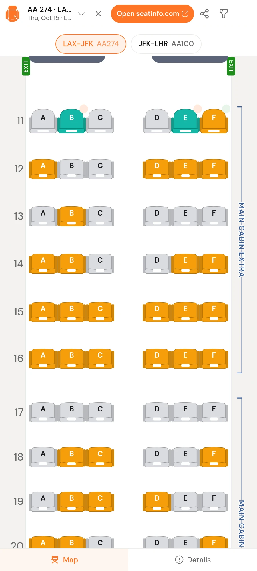 The whole itinerary, leg by leg