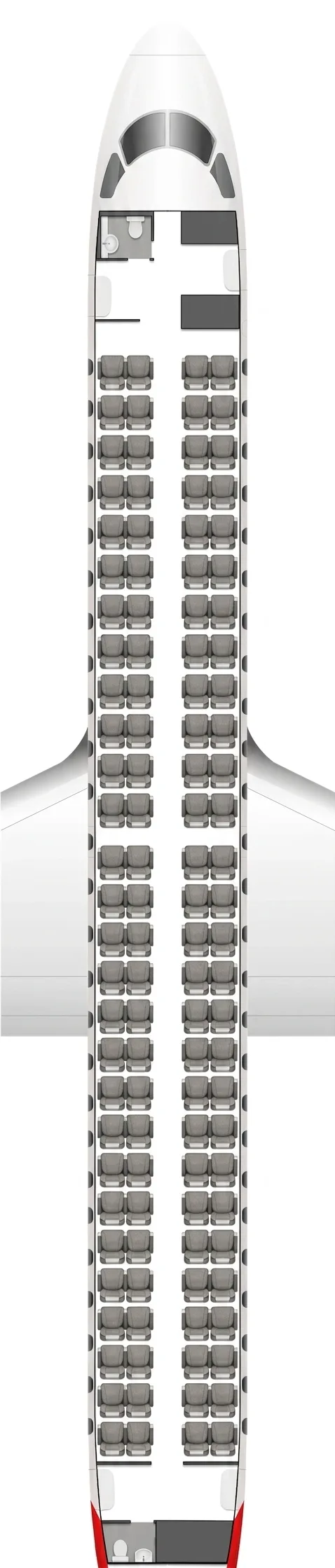 Helvetic Airways Embraer 190 seat map