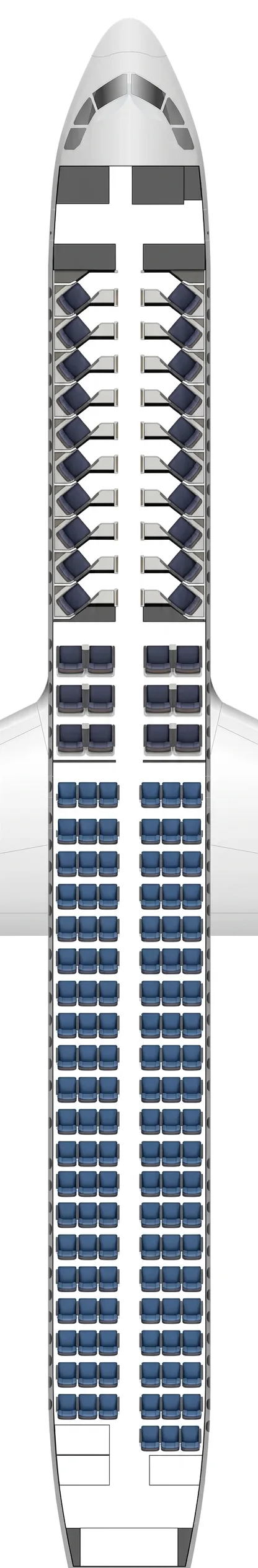 American Airlines Airbus A321XLR seat map