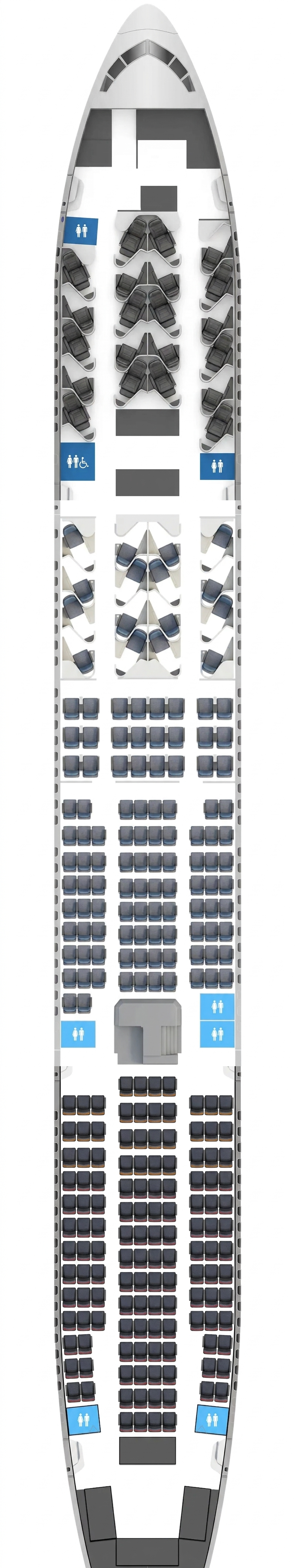 American Airlines Boeing 777-200ER seat map preview