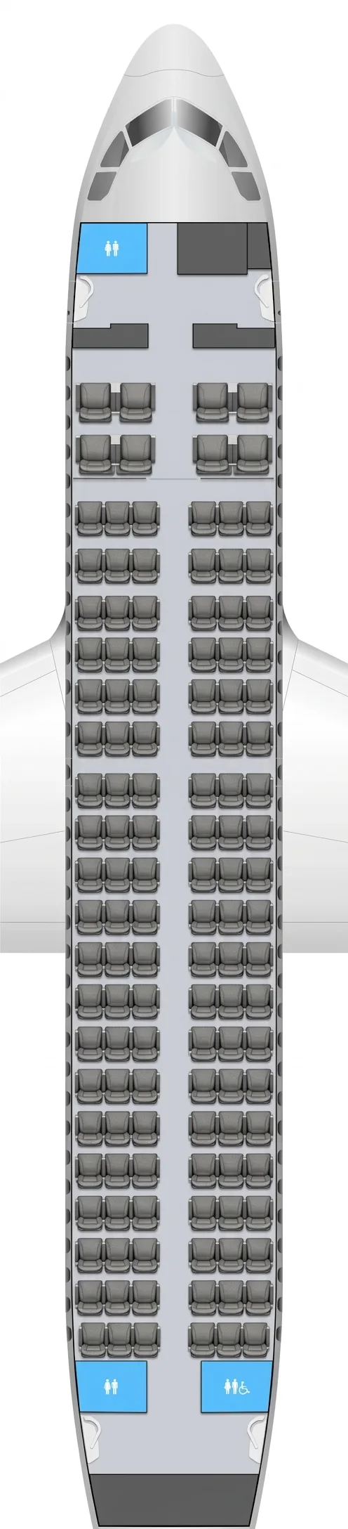 American Airlines Airbus A319 seat map