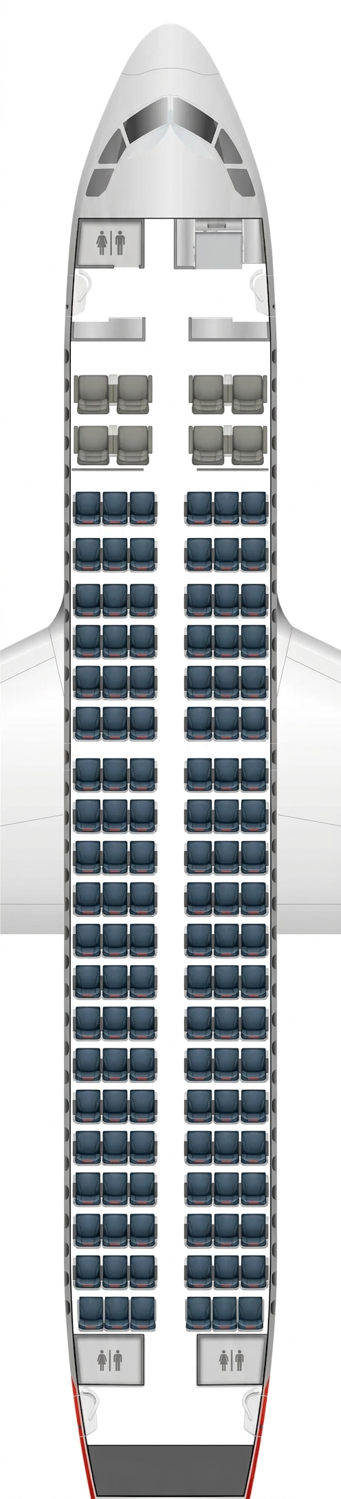 American Airlines Airbus A319 seat map preview