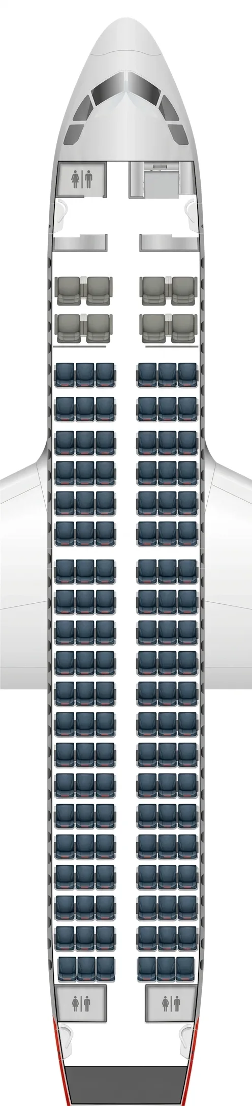 American Airlines Airbus A319 seat map