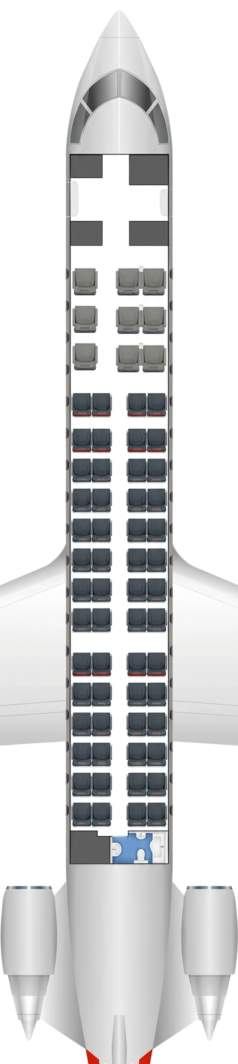 American Airlines CRJ-700 seat map preview