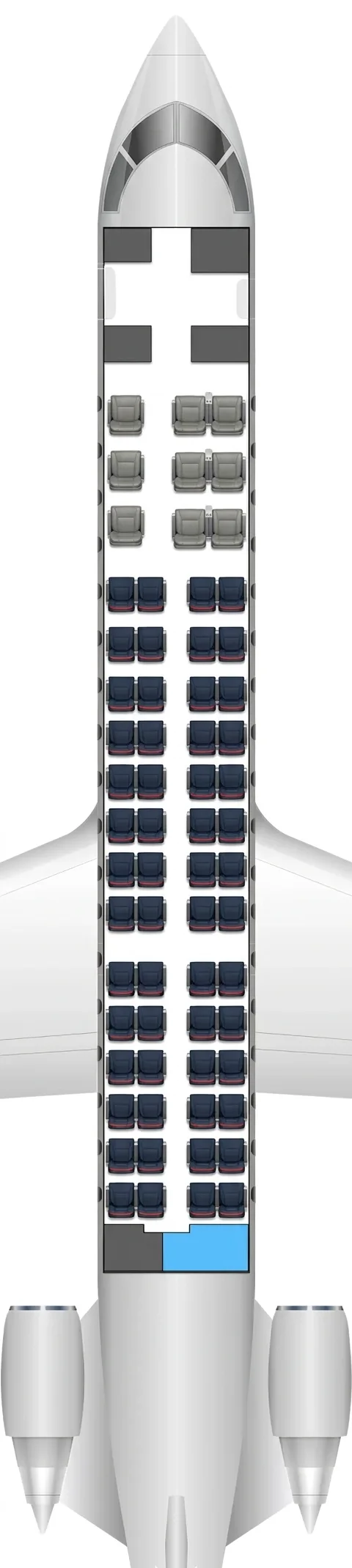 American Airlines CRJ-700 seat map