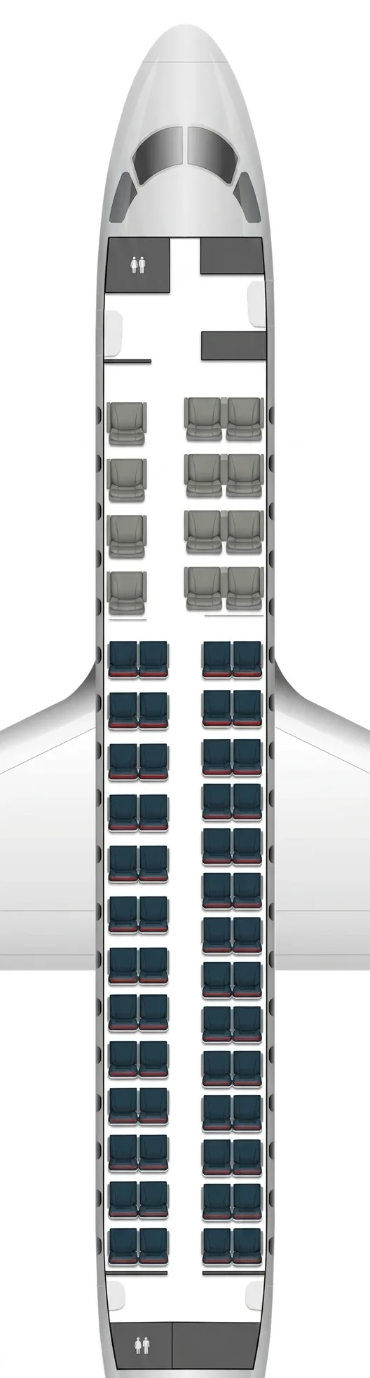 American Airlines Embraer 170 seat map