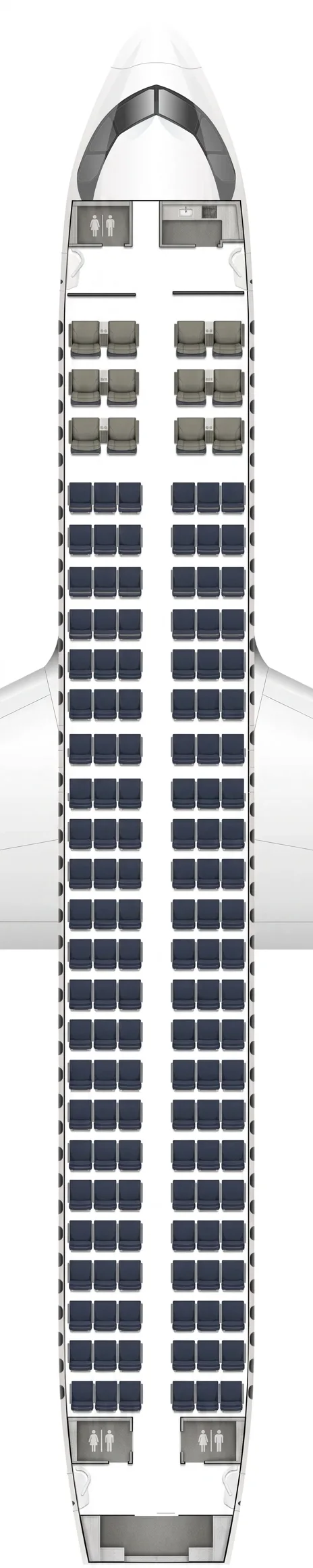 Air Canada Airbus A320 seat map