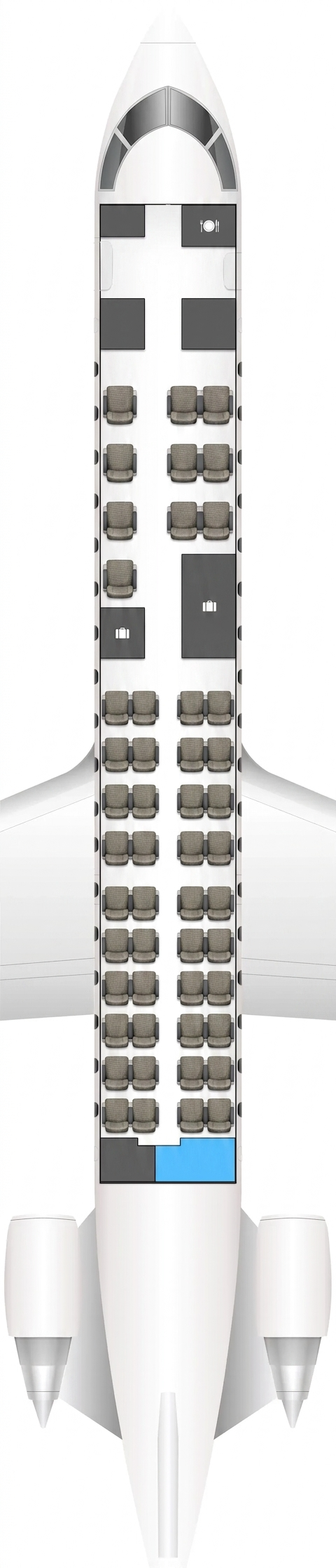 Delta Air Lines CRJ-550 seat map ()