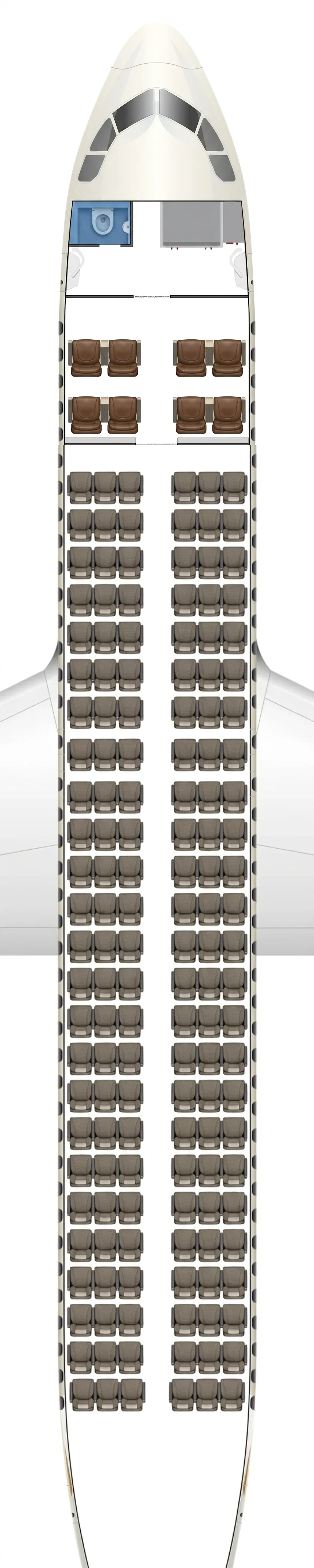 Etihad Airways Airbus A320 seat map