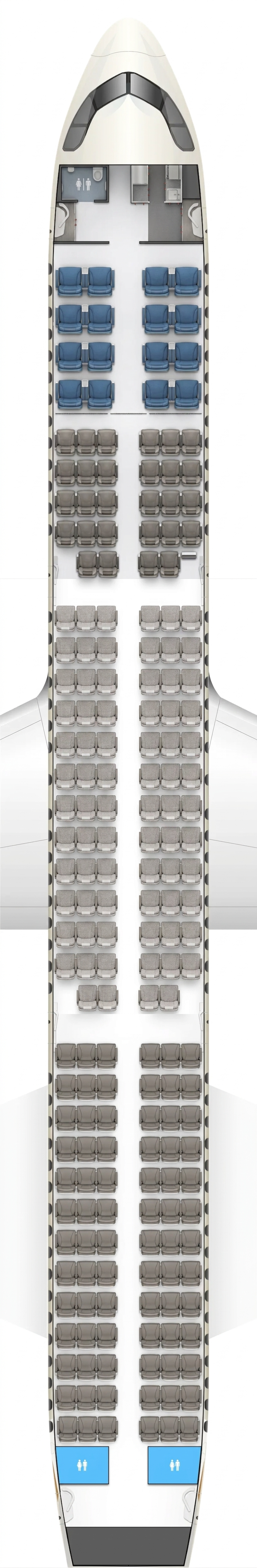 Etihad Airways Airbus A321neo seat map ()