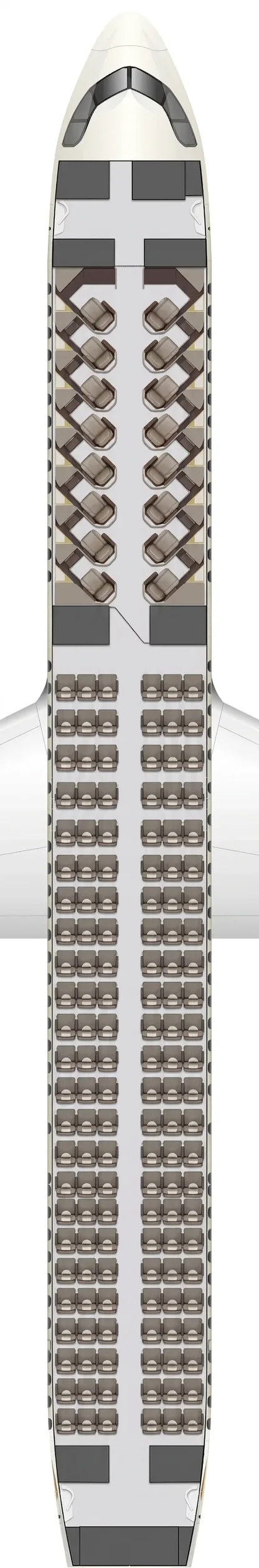 Etihad Airways Airbus A321LR seat map