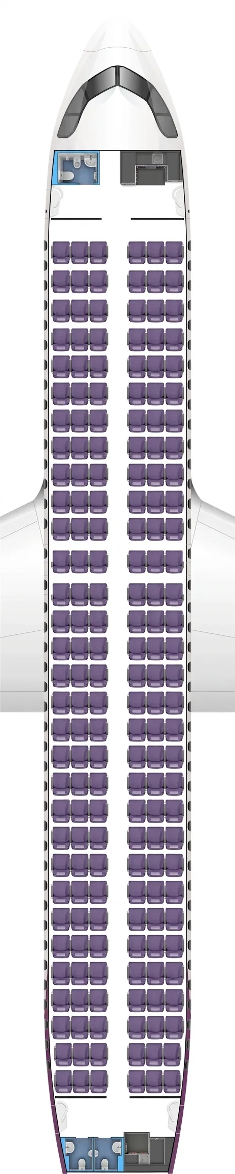 Flyadeal Airbus A320neo seat map