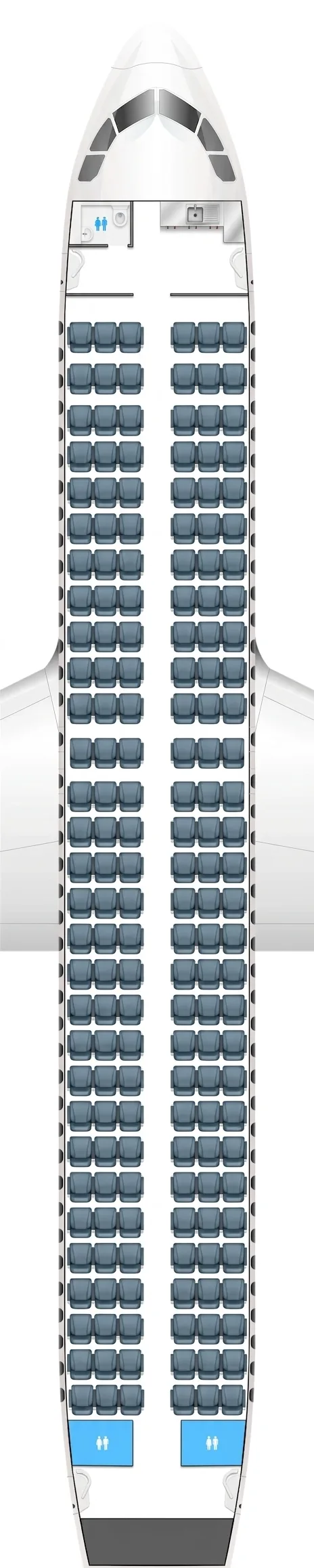 Frontier Airlines Airbus A320 seat map