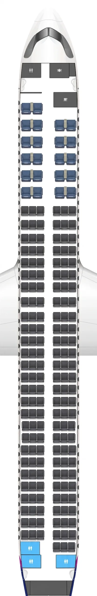 Icelandair Airbus A321LR seat map