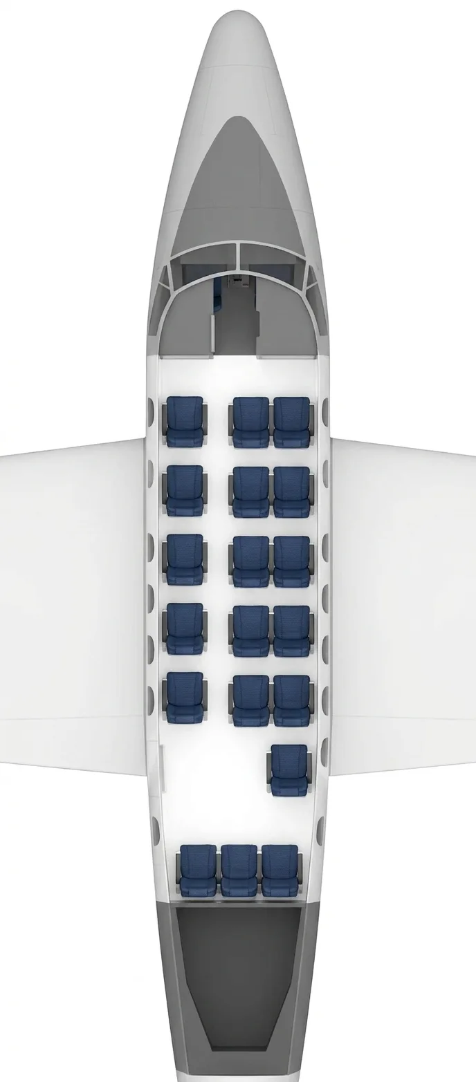 Fiji Airways DHC-6 Twin Otter seat map