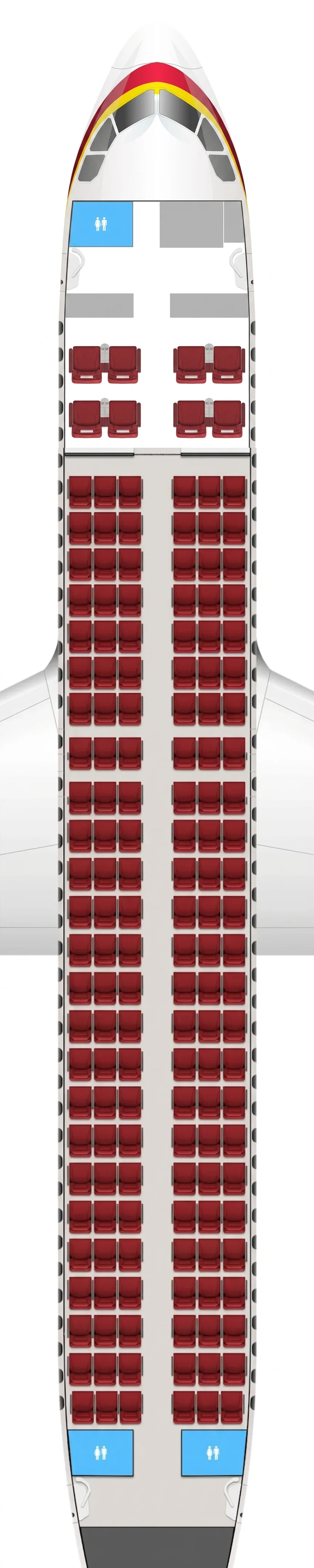 Tianjin Airlines Airbus A320 seat map