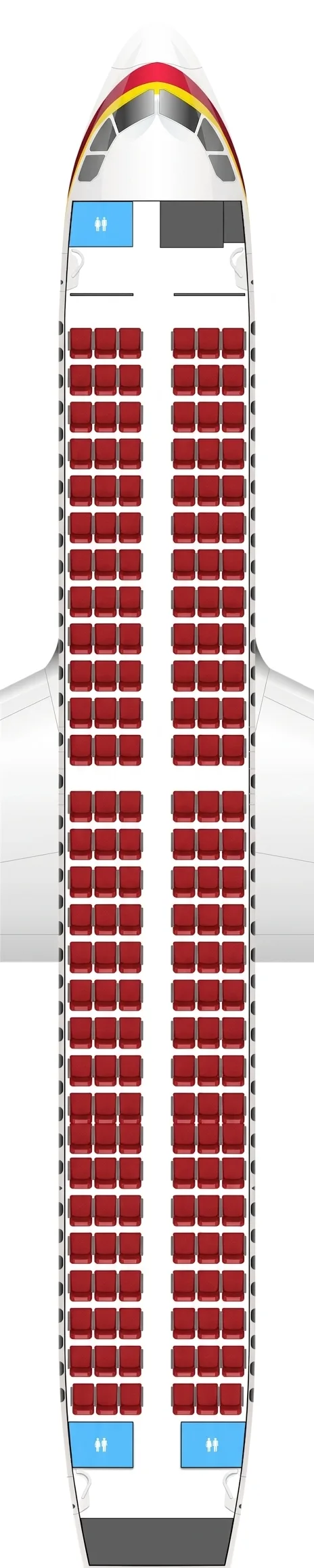 Tianjin Airlines Airbus A320 seat map