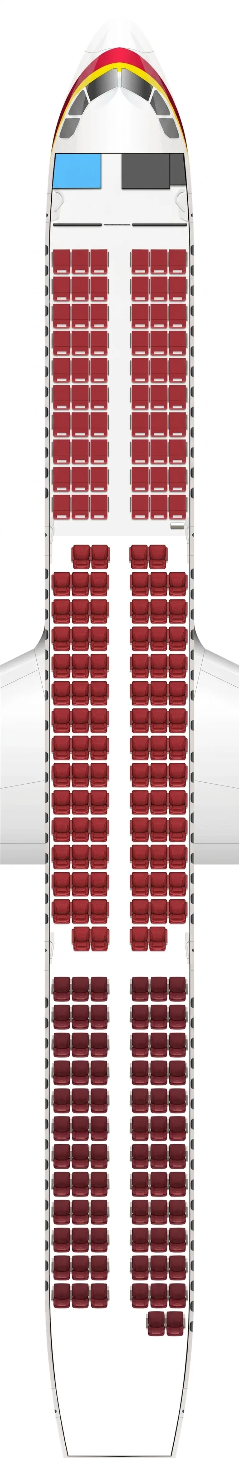 Tianjin Airlines Airbus A321 seat map