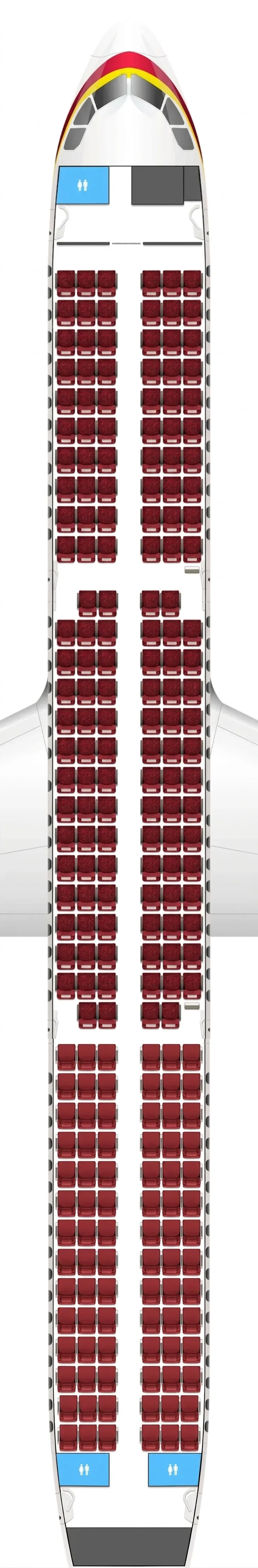 Tianjin Airlines Airbus A321 seat map