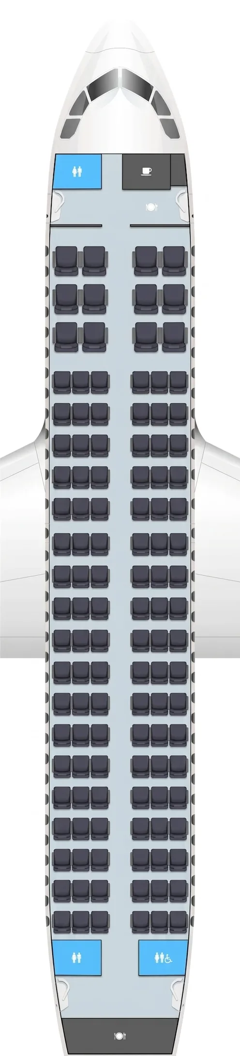 Air Côte d'Ivoire Airbus A319 seat map