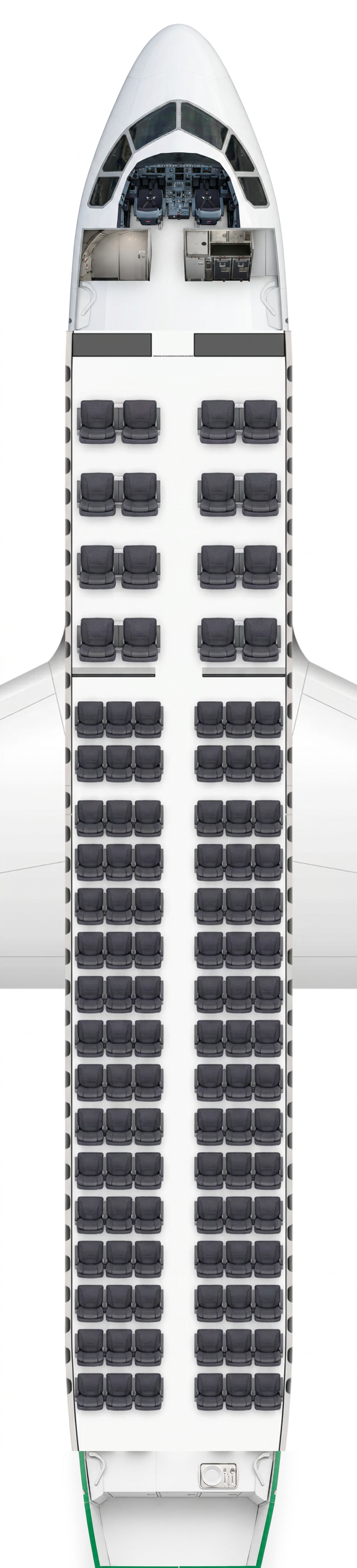 Air Côte d'Ivoire Airbus A319 seat map
