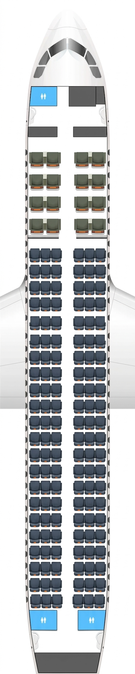 Air Côte d'Ivoire Airbus A320 seat map