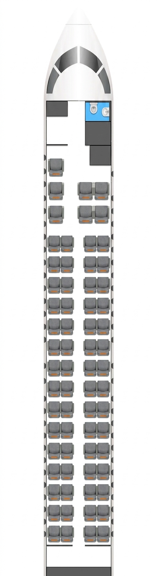 Air Côte d'Ivoire DHC Q400 seat map