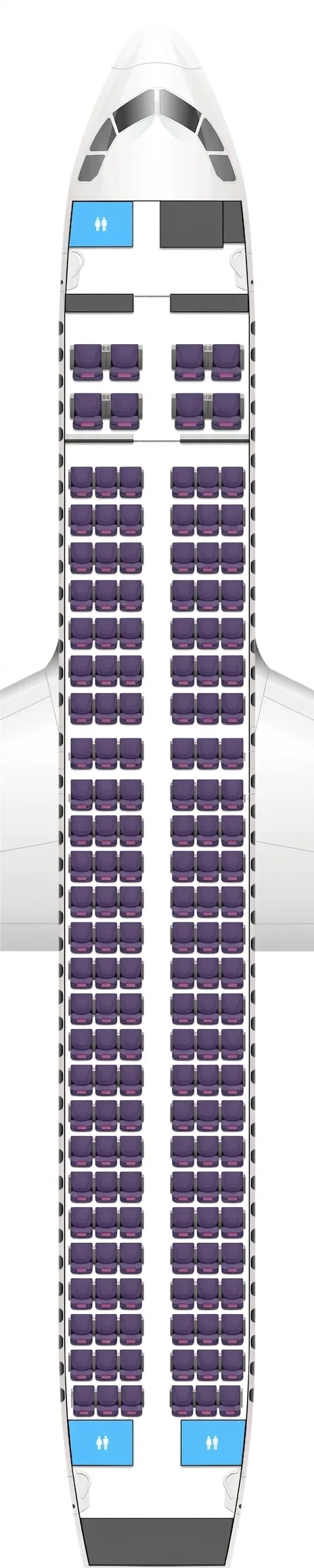 Juneyao Air Airbus A320 seat map