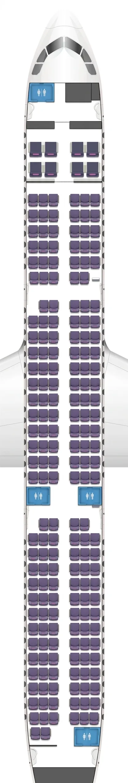 Juneyao Air Airbus A321 seat map