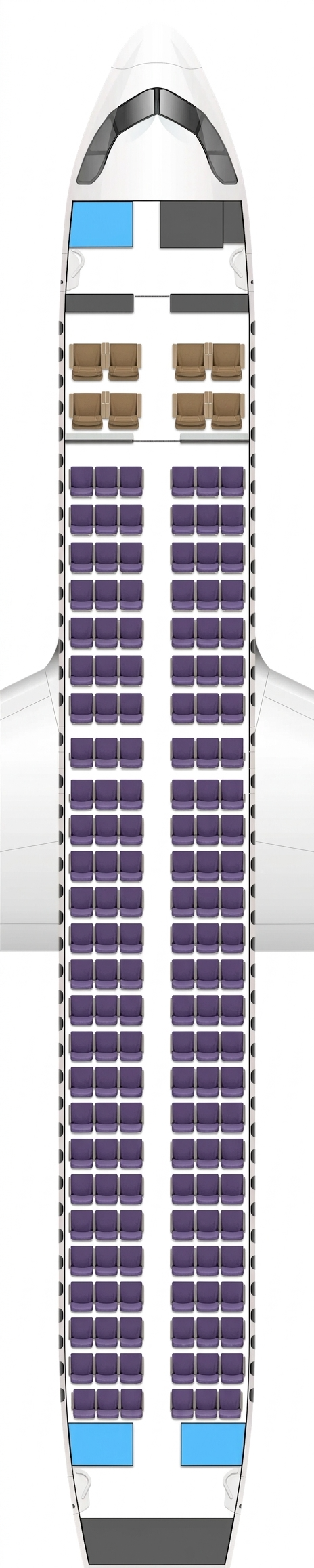 Juneyao Air Airbus A320neo seat map