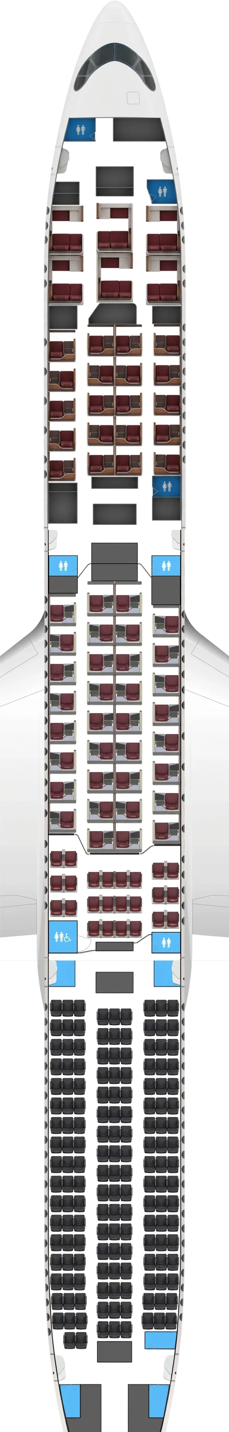 Japan Airlines Airbus A350-1000 seat map