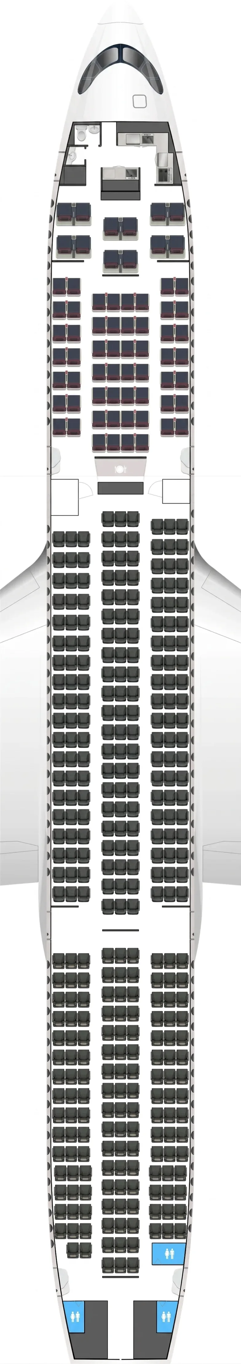 Japan Airlines Airbus A350-900 seat map