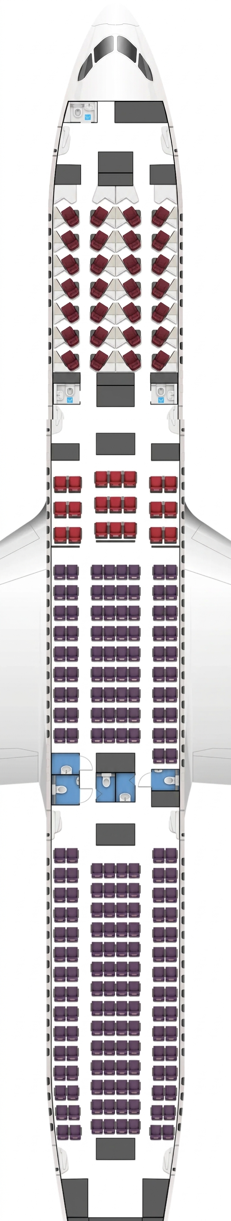 Japan Airlines Boeing 787-9 seat map