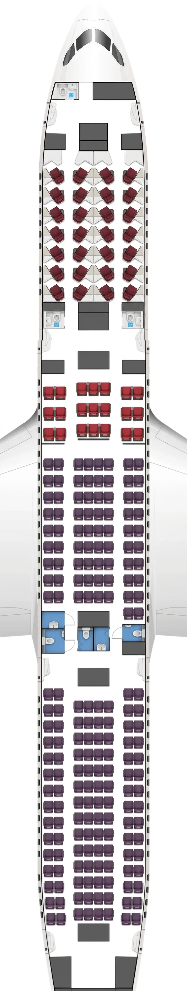 Japan Airlines Boeing 787-9 seat map
