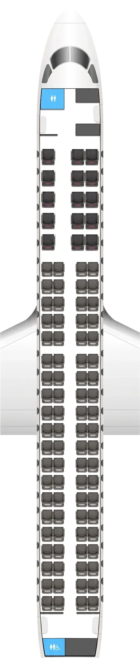 Japan Airlines Embraer 190 seat map