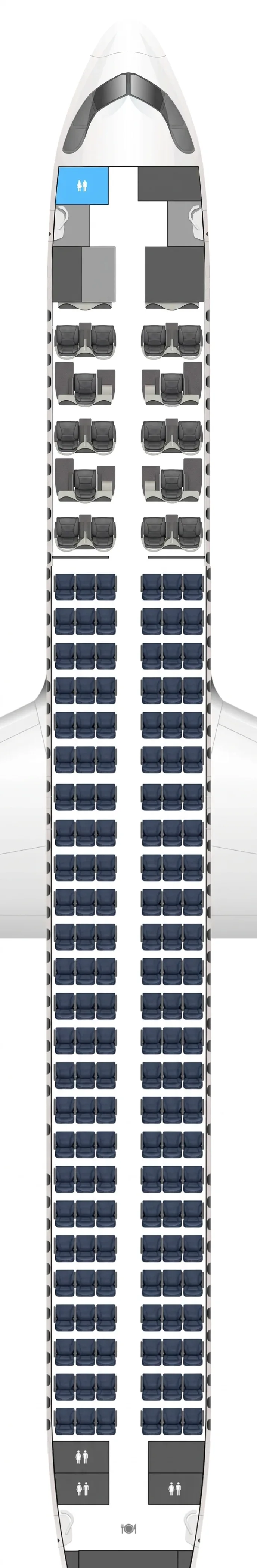 Air Astana Airbus A321LR seat map