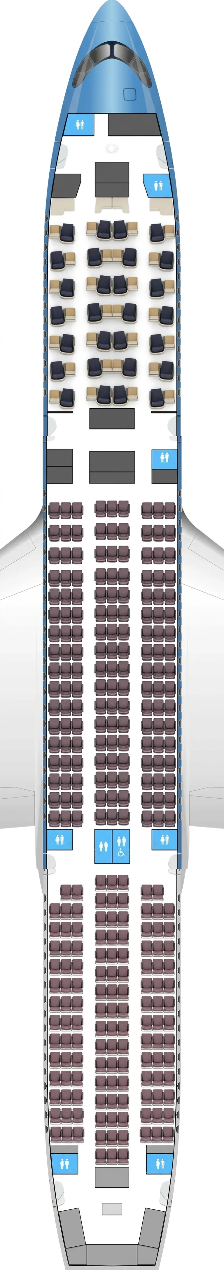 Korean Air Airbus A350-900 seat map