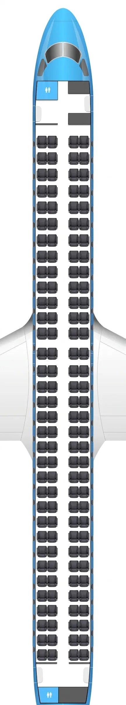 KLM Embraer 195-E2 seat map
