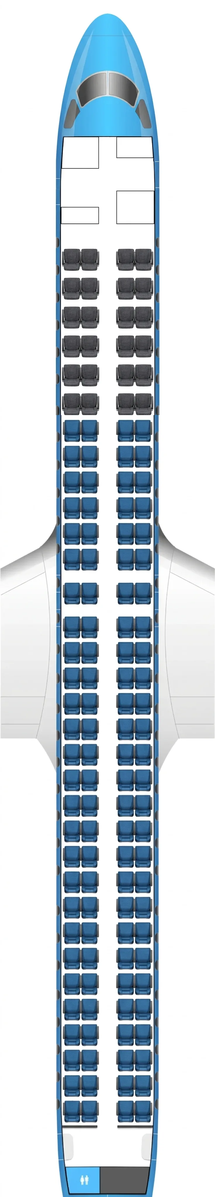 KLM Embraer 195-E2 seat map