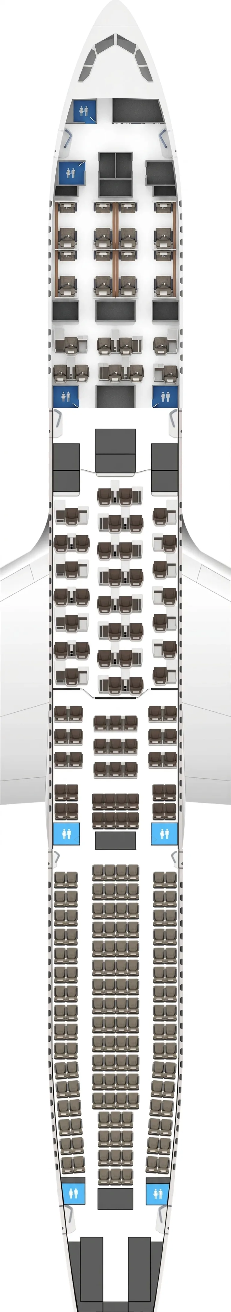 Swiss Airbus A340-300 seat map