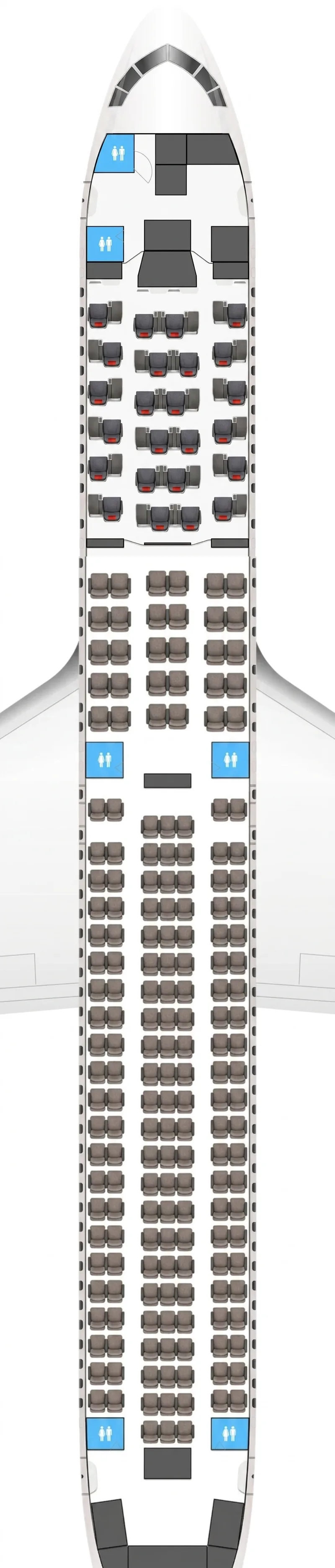 Austrian Airlines Boeing 767-300ER seat map