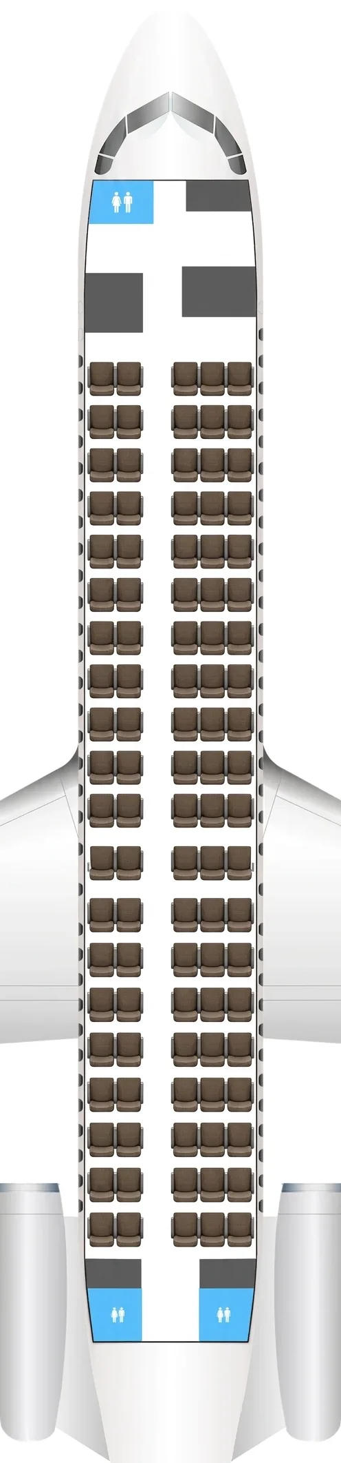 Qantas Fokker 100 seat map