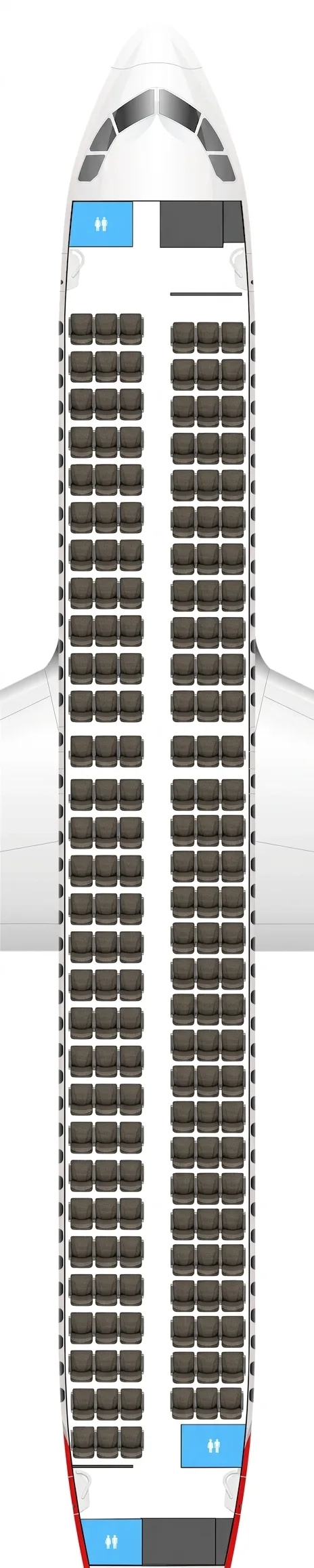 Qantas Airbus A320 seat map