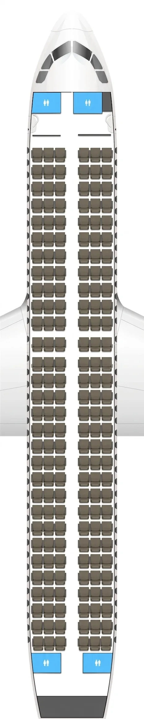 Qantas Airbus A320 seat map
