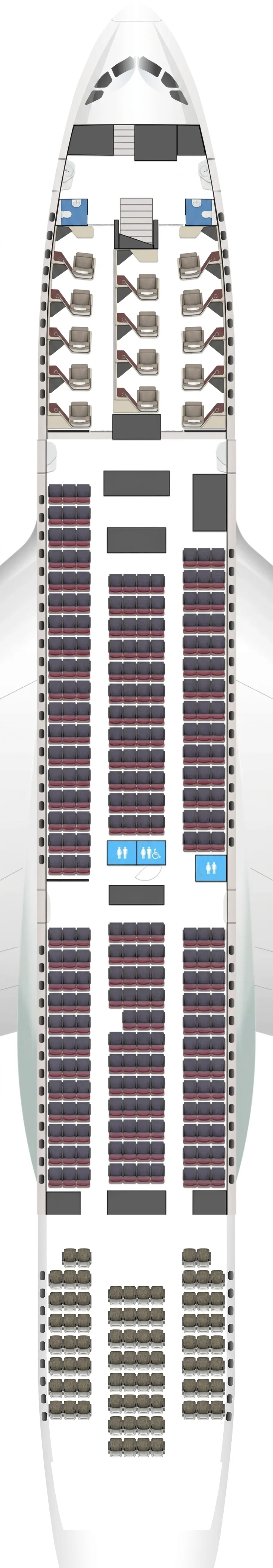 Qantas Airbus A380-800 seat map