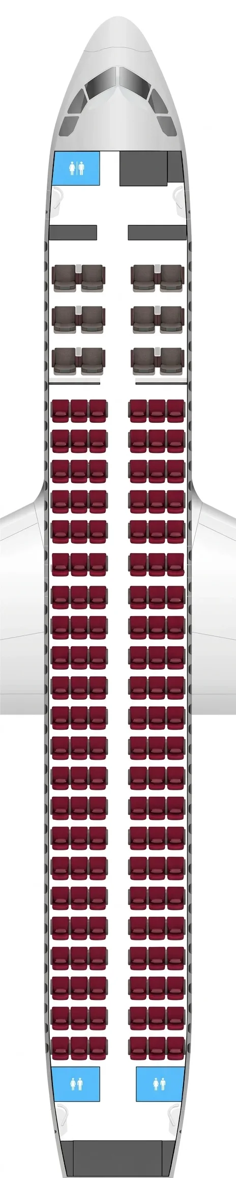 Qatar Airways Airbus A320 seat map