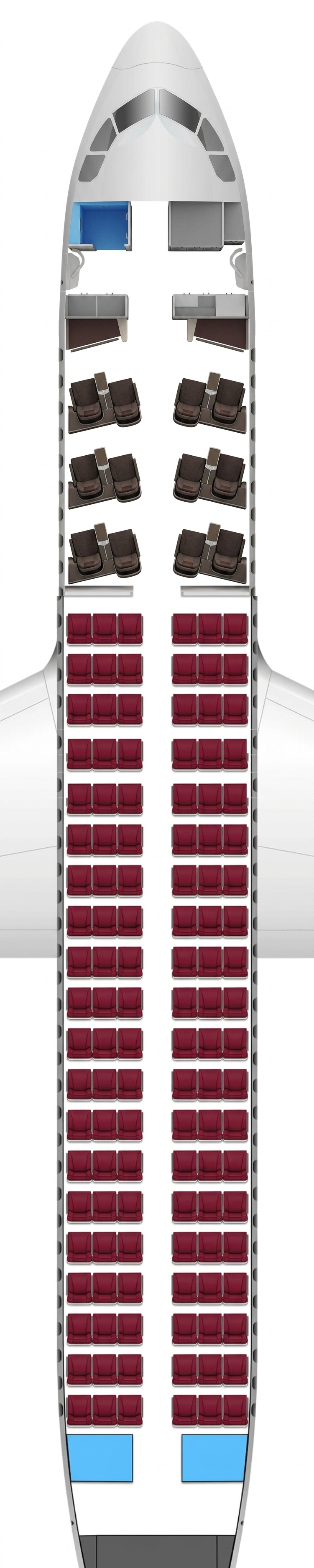 Qatar Airways Airbus A320 seat map