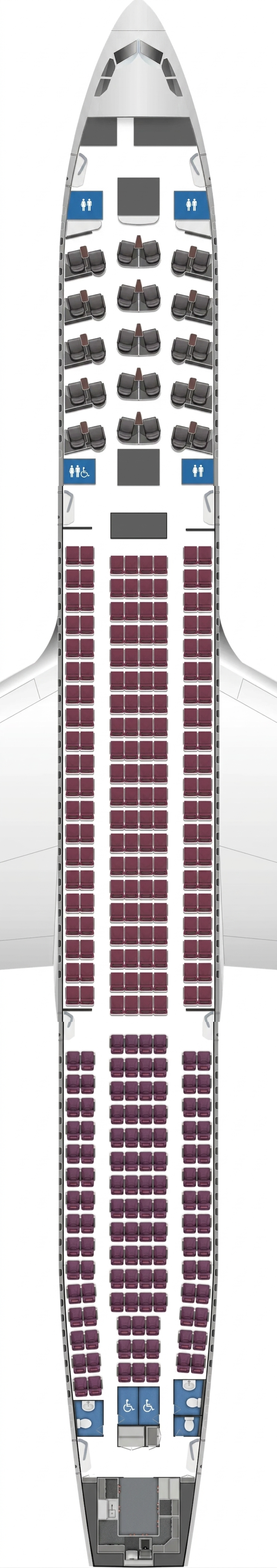 Qatar Airways Airbus A330-300 seat map