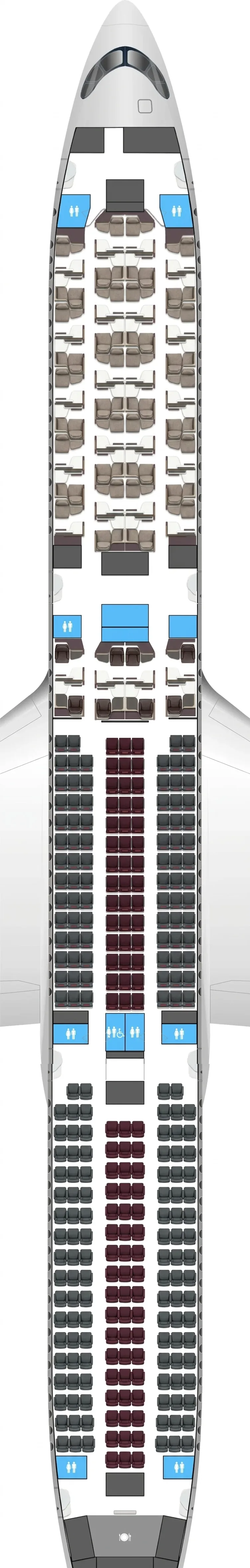 Qatar Airways Airbus A350-1000 seat map